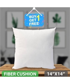 Standard Fiber Cushion, Tissue Fabric, White (14″x14″)_Buy 1 Get 1 Free, 77219