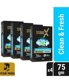 Studio X Clean & Fresh Soap For Men Combo Pack (75gm x 4)