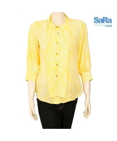 SaRa Ladies Casual Shirt Yellow Printed