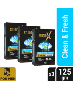 Studio X Clean & Fresh Soap For Men Combo Pack (125gm x 3)