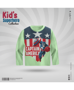 Fabrilife Kids Premium Full Sleeve | Captain America