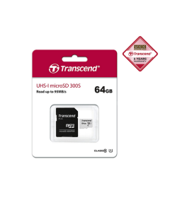 Transcend 64GB USD300S-A UHS-I U3A1 MicroSD Card With Adapter