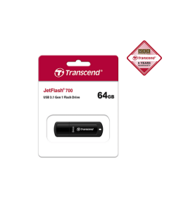 Transcend 64GB JetFlash 700 USB 3.2 Gen 1 Pen Drive Black