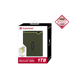 Transcend 1TB StoreJet M3 Portable Hard Disk Drive (HDD) Military Green Slim