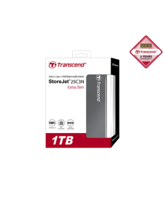 Transcend 1TB StoreJet 25C3N Hard Disk Drive (HDD) Iron Grey