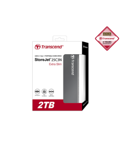 Transcend 2TB StoreJet 25C3N Portable Hard Disk Drive (HDD) Iron Gray