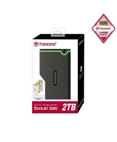 Transcend 2TB StoreJet M3 Portable Hard Disk Drive (HDD) Iron Gray Slim