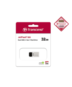 Transcend 32GB JetFlash 880 USB 3.0 Gen 1 OTG Pen Drive Silver