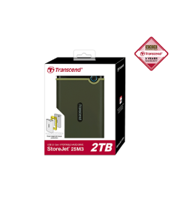 Transcend 2TB Storejet M3 Portable Hard Disk Drive (HDD) Military Green Slim