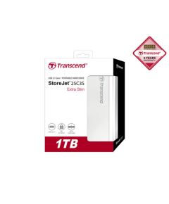 Transcend 1TB StoreJet 25C3 Portable Hard Disk Drive (HDD) Silver