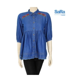 SaRa Ladis Denim Fashion tops