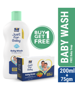 Parachute Just for Baby - Baby Wash 200ml (Baby Soap 75g Free)