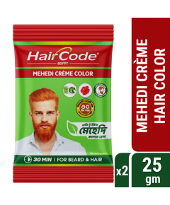 HairCode Egypt Mehedi Crème color (Hair + Beard) Pack of 2 (25gmX 2)