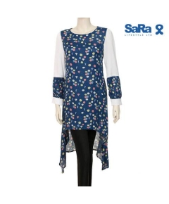 SaRa LADIES MID LENGTH KURTI (WKU12FDC-Navy Printed)