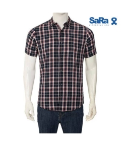 SaRa Mens Half sleeve Shirt (MSCS211YCB-Navy check)