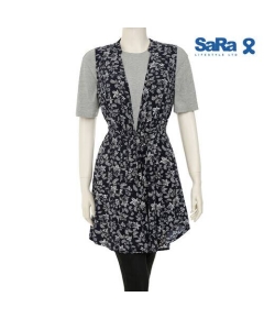 SaRa Ladies Shrug (NWS05A-Navy with Floral print)