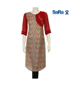 SaRa Ladies Ethnic mid length kurti (WKZ62FDA-multicolor print)