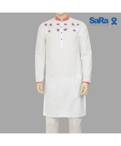 SaRa Men Panjabi (TMP601-White Dobby)