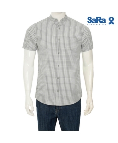 SaRa Men Short sleeve shirt (MSCS151YCB-WH ASH CHECK)