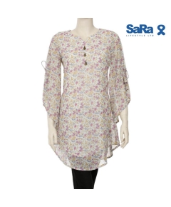 SaRa Ladies Ethnic mid length kurti (NWES02B-PURPLE PRINT)