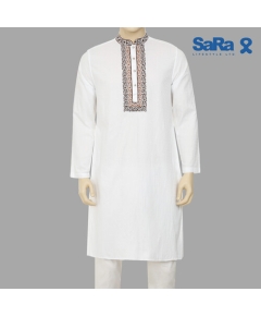 SaRa Mens Panjabi (MPJ121ACB-White)