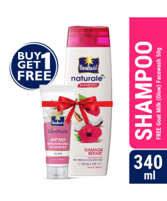 Parachute Naturale Shampoo Damage Repair 340ml (FREE Goat Milk Facewash - GLOW - 50gm)