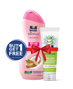 Parachute SkinPure Skin Lotion Natural White 300ml (FREE Aloe Vera Facewash - OIL CONTROL - 50gm)