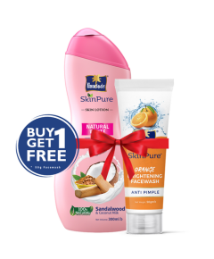 Parachute SkinPure Skin Lotion Natural White 300ml (FREE Orange Facewash - ANTI PIMPLE - 50gm)