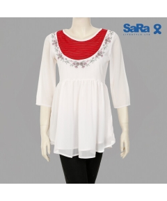 SaRa Ladies Fashion Tops (WFT42FDA-White)