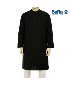 SaRa Mens Panjabi (MPJ562FCD-Black), Size: S