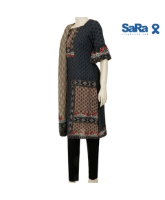 SaRa Ladies ethnic 3pcs (WLW31YE-Black Printed), Size: S