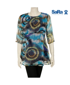 SaRa Ladies Fashion Tops (NWFT67A-Multicolor print), Size: S