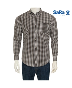 SaRa Mens Casual Shirt (MCS612FCC-Olive check), Size: M