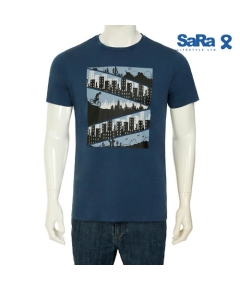 SaRa Mens T-Shirt (MTS271YK-Navy blue), Size: S