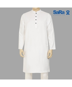 SaRa Mens Panjabi (MPJ13FCD-White), Size: M