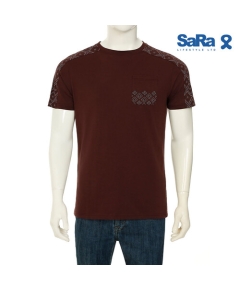 SaRa Mens T-Shirt (MTS11YK-Burgandy), Size: S