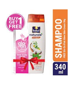 Parachute Naturale Shampoo Anti Hair Fall 340ml (Glo-On Pink Glow Cream 50g Free)