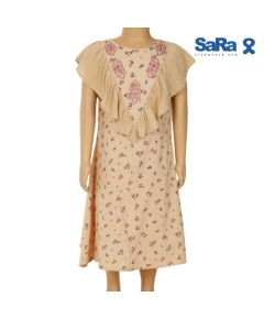 SaRa Girls Frock (GFR393FEK-OFF WHITE), Baby Dress Size: 2-3 years