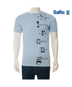 SaRa Mens T-shirt (MTS452FK-Sky blue), Size: S