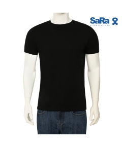 SaRa Mens T-shirt (MTS472FKA-Black), Size: S