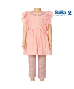 SaRa Girls Set (GFT63SFK-Peach), Baby Dress Size: 2-3 years