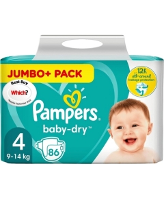 Pampers Baby Dry Jumbo Size -4 (+) 86 pcs