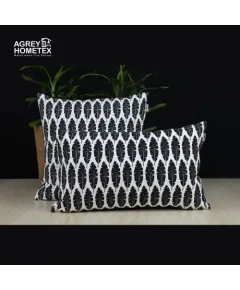 Cushion Cover, Black & White, (20''x20''), Buy 1 Get 1 Free_77061