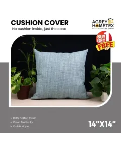 Decorative Cushion Cover, Multicolor (14x14) Buy 1 Get 1 Free_78555