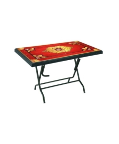 Deco Table 4 Seat S/L Print Maroon Black