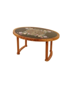 6 Seated Deluxe Table-Print S/W Flower (Pl/L)-TEL