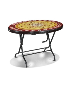 Restaurant Oval Table St/Leg Printed - Black