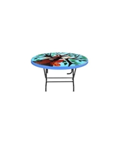 Dining Table 4 Seat Oval S/L Printed - Black