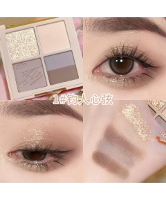 Eyeshadow Palette Glitter Eye Shadow 4 Colours Matte Shiny Waterproof Highly Pigmented Blending Powder Eye Make-up Pallet