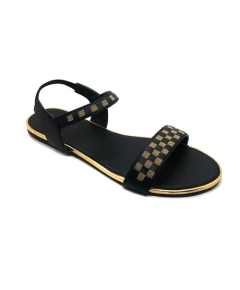 Bay Ladies Open Flats Black Shoes